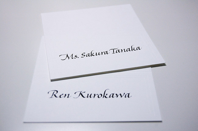 席札・ネームカード